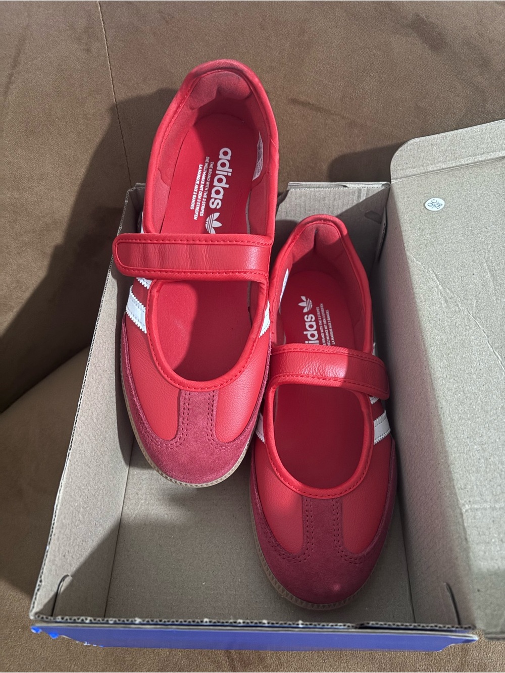Red Women’s Mary Jane Sneakers with Hook-and-Loop Strap - Picture 3 of 5